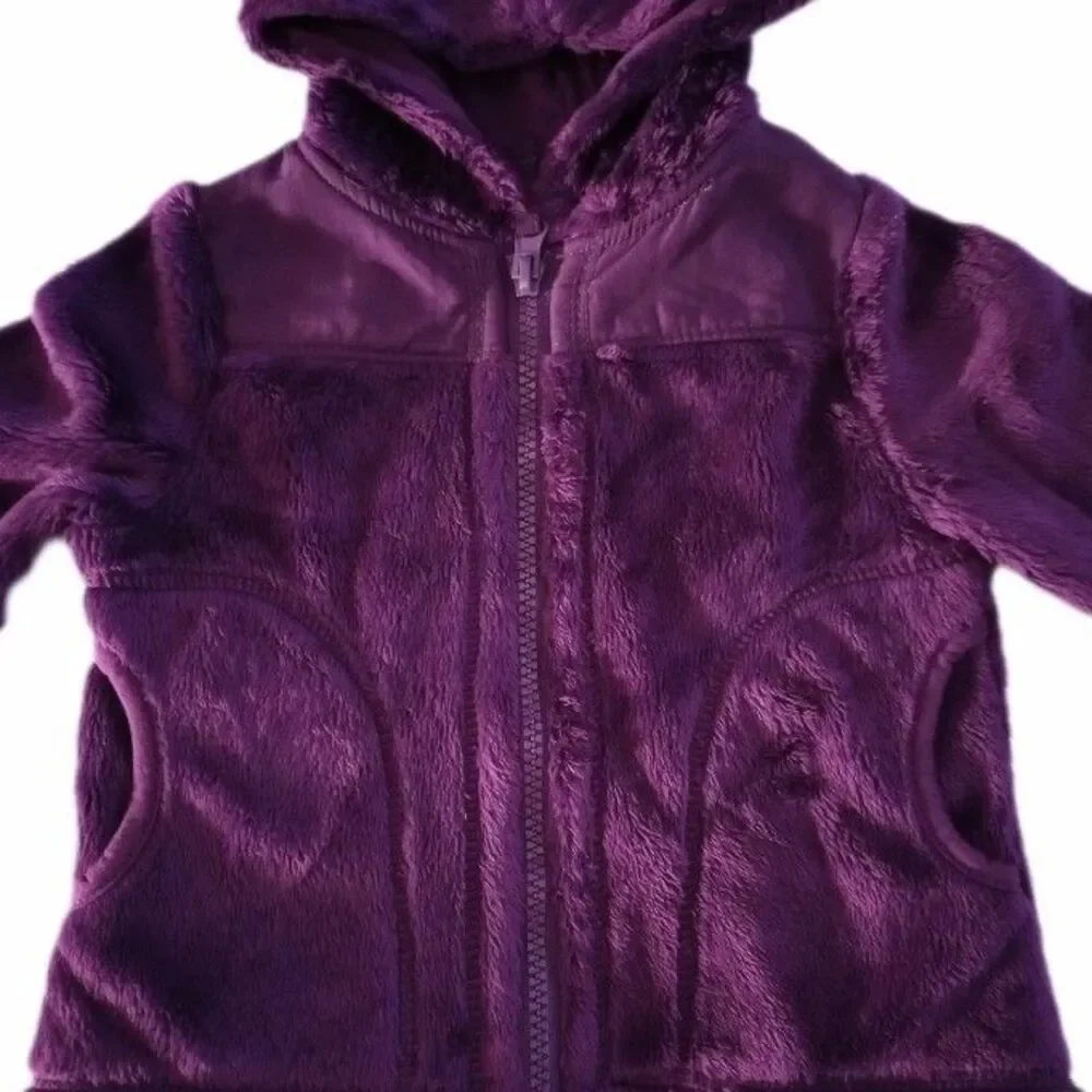 NWT Children's Place Purple Hooded Zip Up Soft Faux Fur Jacket sz 6-9M Girls